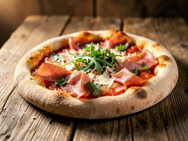 Pizza Alsterschleuse mit Parmaschinken und Rucola
